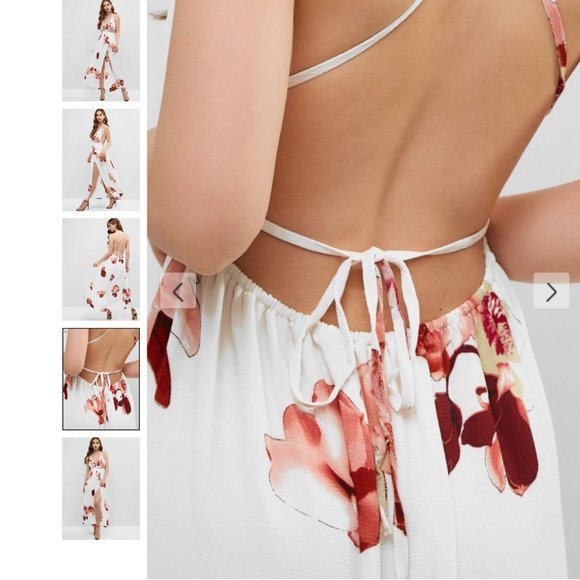 Overlap Criss Cross Floral Maxi Dress - Picture 4 of 7